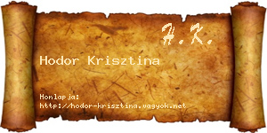 Hodor Krisztina névjegykártya